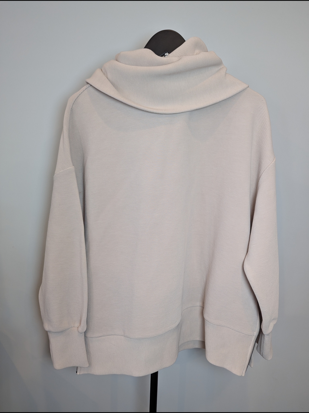 VARLEY Women's Size L Milton Cowl Neck Sweatshirt Mushroom Athleisure